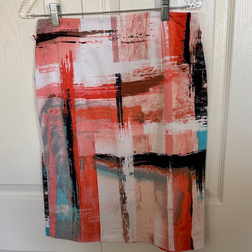 Worthington Multicolor Abstract Pencil Skirt